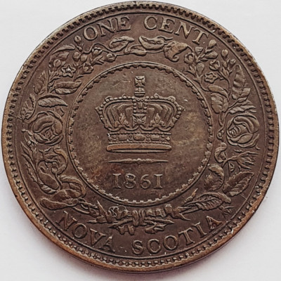 3279 Canada Nova Scotia 1 cent 1861 Victoria km 8 foto