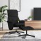 Scaun rabatabil cu taburet, negru, material textil