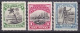 DB1 Colonii Aitutaki 1924 - 1927 Ocupatii 3 v. MNH, Nestampilat