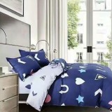 Cumpara ieftin Lenjerie de pat pentru o persoana cu husa elastic pat si fata perna dreptunghiulara, Forms, bumbac mercerizat, multicolor