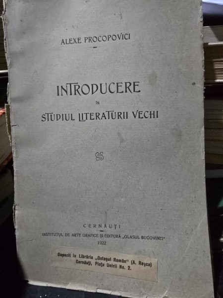 Alexe Procopovici - Introducere in Studiul Literaturii Vechi