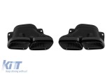 Capace de evacuare AMG negre tip C63 potrivite pentru Mercedes Clasa C W205, C205, S205, A205, SL R232, GLC SUV X253, GLC Coupe C253, dupa 2019, Clasa