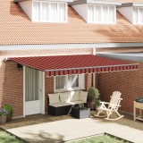 vidaXL Marchiză manuală retractabilă portocalie și maro 450x300 cm