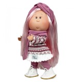 Cumpara ieftin Papusa Nines D&#039;Onil Mia cu parul roz, bentita, articulatii si miros de vanilie 30 cm