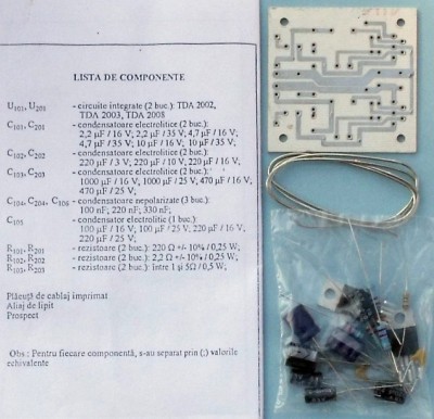 Kit amplificator 2X10W cu TDA2003 foto