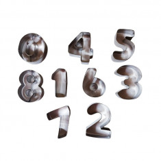 Set 9 forme decupatoare, pentru biscuiti, Cifre, 5.5 cm, 377COF