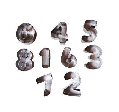 Set 9 forme decupatoare, pentru biscuiti, Cifre, 5.5 cm, 377COF foto