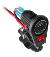 Conector MOTO 12-24V 2x USB-A 5V/1A /2.1A 11W 3100mA PEIYING PY-CHR0008 foto
