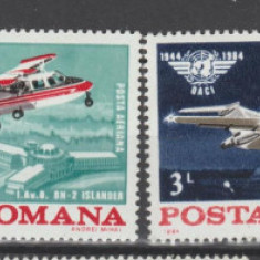 ROMANIA 1984 a 40-a Aniversare a Aviatiei Civile Internationale Serie LP1108 MNH