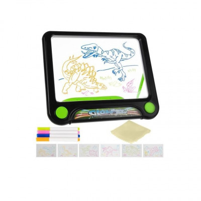 Tableta grafica/desenat, magnetica, pentru copii, 4 markere, LED, 3xAAA, 24.5x21x2 cm foto