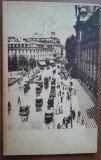 Carte postala, Bucuresti, vedere de pe Calea Victoriei, perioada interbelica