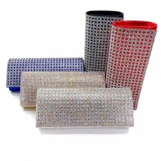 Geanta plic de seara, pentru ocazii si petreceri, culor sidef, 26 x 12 cm, Magrot B 49 - Albastru