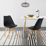 Scaune design Tori set 2 buc 81 x 49 x 57cm negru [en.casa] HausGarden Leisure, [en.casa]