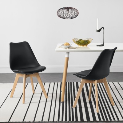 Scaune design Tori set 2 buc 81 x 49 x 57cm negru [en.casa] HausGarden Leisure foto