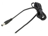 Cablu DC 5,5/2,5mm 1,5m cu mufă drept negru și gri, 2x0,5mm&sup2;