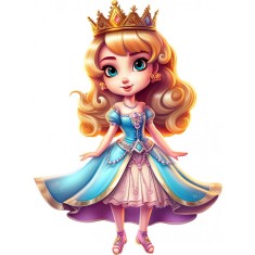 Sticker decorativ, Printesa, Albastru, 80 cm, 1264STK
