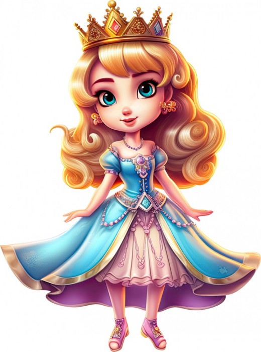 Sticker decorativ, Printesa, Albastru, 80 cm, 1264STK