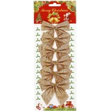 Set 6 ornamente pentru bradul de Craciun, fundita, 8cm, auriu Household NewTrend