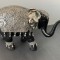 Superbă statuetă elefant din lemn și decorațiuni argintate ,veche,de colecție.