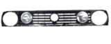 Grila radiator VW Golf 2 (19E/1G), 1983-1992, negru, 953405-0 cu lampi H3+H3 in interior, Rapid