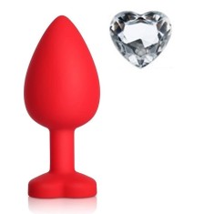Dop Anal Brighty, Small, Silicon, Rosu/Transparet, Mokko Toys