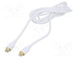 Cablu USB 2.0 GEMBIRD 1,5m alb Lightning - USB C, 20W