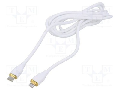 Cablu USB 2.0 GEMBIRD 1,5m alb Lightning - USB C, 20W foto