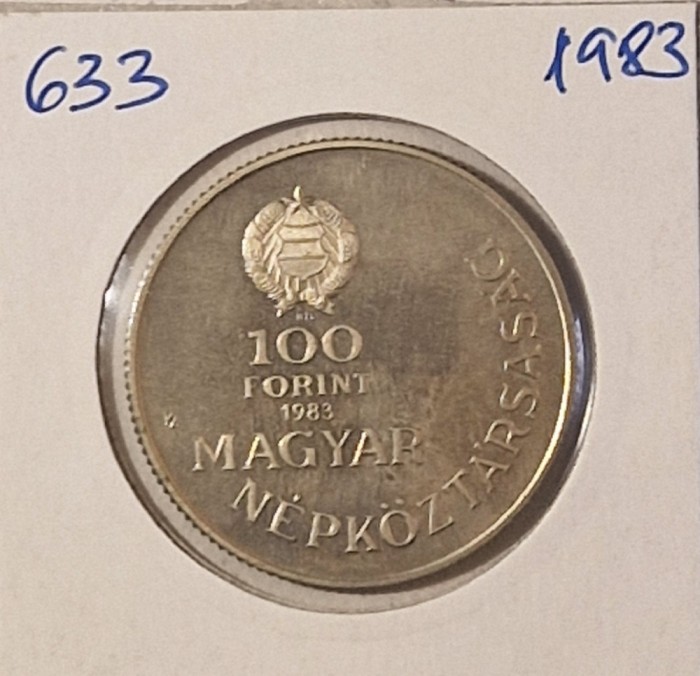 Hungary, Ungaria, 100 Forint Count Istv&aacute;n Sz&eacute;chenyi, 1983, KM#633, comemorativa