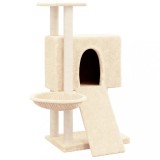 Cumpara ieftin Ansamblu de pisici cu stalpi din funie de sisal, crem, 96 cm