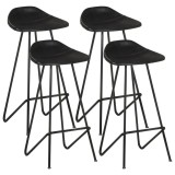 Cumpara ieftin Scaune de bar, 4 buc., negru, piele naturală