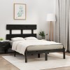 VidaXL Cadru de pat, negru, 140x190 cm, lemn masiv