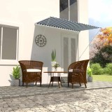 VidaXL Copertină retractabilă, albastru și alb, 250 x 150 cm