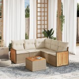 vidaXL Set canapele de grădină cu perne, 6 piese, bej, poliratan 3260049