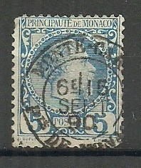 Monaco 1885 Charles III, 5C, Mi.3, used AM.219 foto