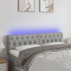 VidaXL Tăblie de pat cu LED, gri deschis, 144x7x78/88 cm, textil 3121946