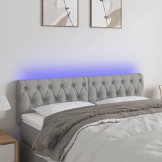 vidaXL Tăblie de pat cu LED, gri deschis, 160x7x78/88 cm, textil 3121954
