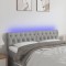 vidaXL Tăblie de pat cu LED, gri deschis, 144x7x78/88 cm, textil 3121946
