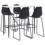 Cumpara ieftin Set de bar, 5 piese, negru, plastic