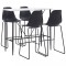 Set de bar, 5 piese, negru, plastic
