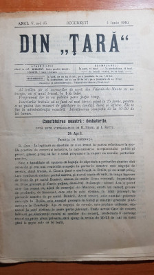 revista DIN &amp;quot;TARA&amp;quot; 4 iunie 1910-art. din bucuresti,romanii din ardeal foto