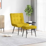 vidaXL Scaun de relaxare cu scaun catifea galbenă 4012333