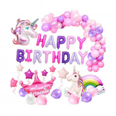 Set 48 baloane pentru petrecere, aniversare UNICORN roz