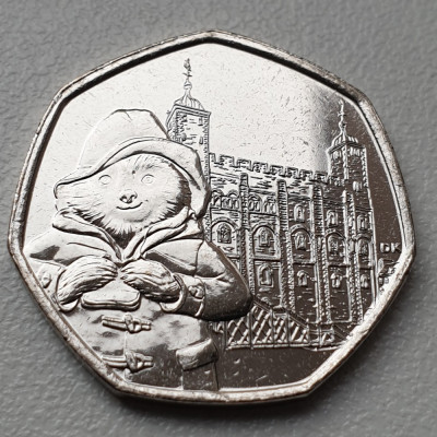 Moneda 50 pence 2019 Marea Britanie Paddington at the Tower unc / necirculata foto