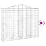 Cumpara ieftin Cosuri gabion arcuite 8 buc, 200x50x160/180 cm, fier galvanizat