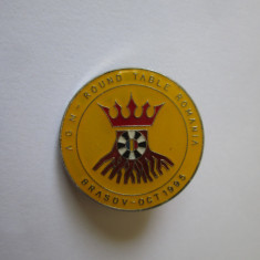 Insigna masonica(Rotary Club) AGM-Round Table Romania/Masa Rotunda,Brasov-Oct'95