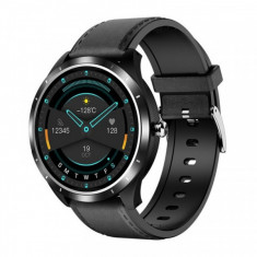 Smartwatch STAR X3 Negru cu bratara neagra din piele, 1.3 Full Touch, EKG, Saturatie oxigen, Ritm cardiac, Presiune sanguina, IP68