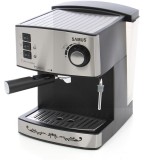 Espressor Samus Espressimo Silver, 15 bari, 1.6 L, Filtru inox, Duză abur pentru cappuccino, Plită pre&icirc;ncălzire cești, Negru/Inox