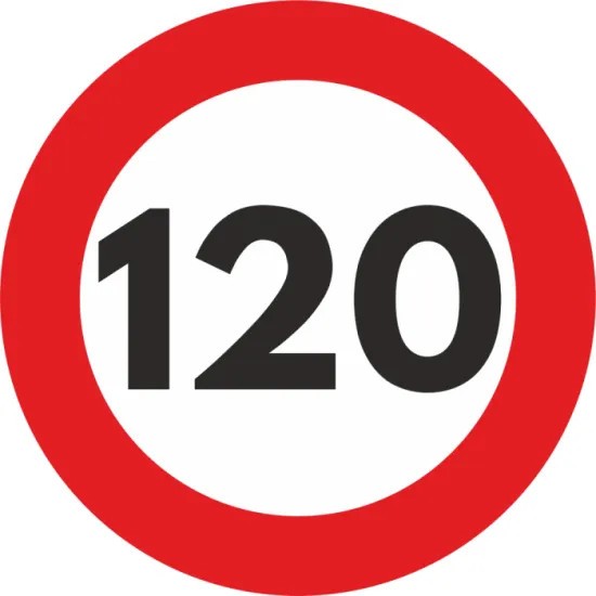 Autocolant Sticker &quot;Limita Viteza&quot; Reflectorizant - 120km/h