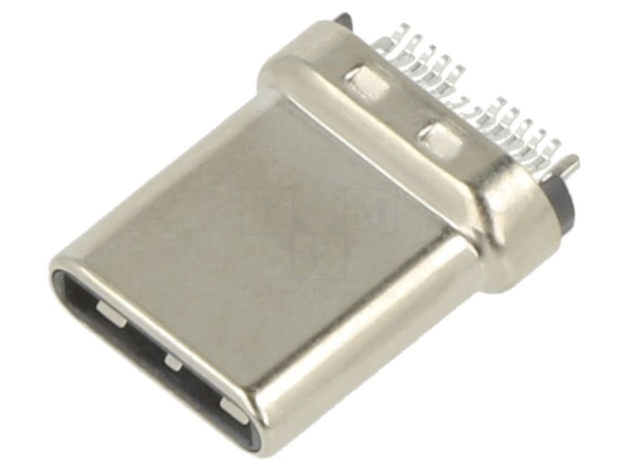 Conector USB C SMT Orizontală Aurită 5A