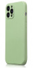 Husa din silicon compatibila cu iPhone 13 Pro, silk touch, interior din catifea cu decupaje la camere, Verde deschis, X-Level